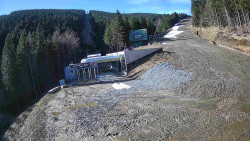 Modrá sjezdovka - dojezd k lanové dráze