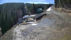 Modrá sjezdovka - dojezd k lanové dráze