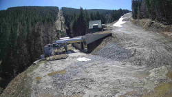 Modrá sjezdovka - dojezd k lanové dráze