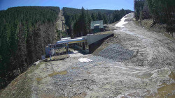 Modrá sjezdovka - dojezd k lanové dráze