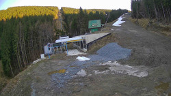 Modrá sjezdovka - dojezd k lanové dráze