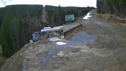 Modrá sjezdovka - dojezd k lanové dráze