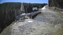 Modrá sjezdovka - dojezd k lanové dráze