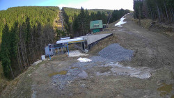 Modrá sjezdovka - dojezd k lanové dráze