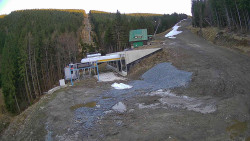 Modrá sjezdovka - dojezd k lanové dráze