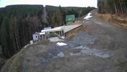 Modrá sjezdovka - dojezd k lanové dráze