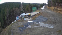 Modrá sjezdovka - dojezd k lanové dráze