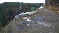 Modrá sjezdovka - dojezd k lanové dráze