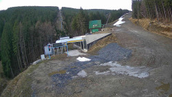 Modrá sjezdovka - dojezd k lanové dráze