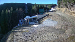 Modrá sjezdovka - dojezd k lanové dráze