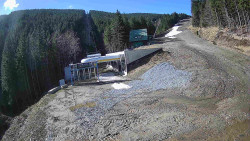 Modrá sjezdovka - dojezd k lanové dráze