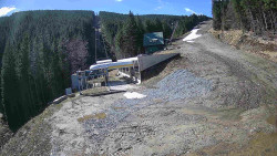 Modrá sjezdovka - dojezd k lanové dráze