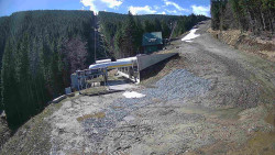 Modrá sjezdovka - dojezd k lanové dráze