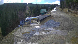 Modrá sjezdovka - dojezd k lanové dráze