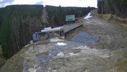 Modrá sjezdovka - dojezd k lanové dráze