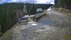 Modrá sjezdovka - dojezd k lanové dráze