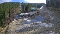 Modrá sjezdovka - dojezd k lanové dráze