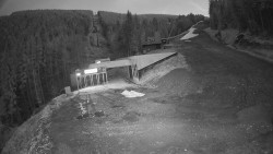 Modrá sjezdovka - dojezd k lanové dráze