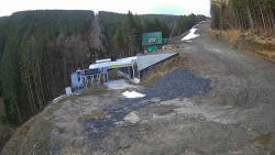 Modrá sjezdovka - dojezd k lanové dráze