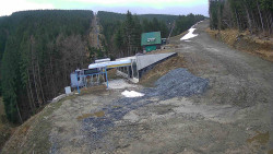 Modrá sjezdovka - dojezd k lanové dráze