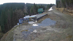 Modrá sjezdovka - dojezd k lanové dráze