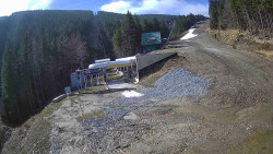 Modrá sjezdovka - dojezd k lanové dráze