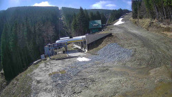 Modrá sjezdovka - dojezd k lanové dráze