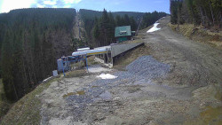 Modrá sjezdovka - dojezd k lanové dráze