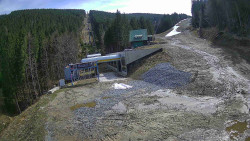 Modrá sjezdovka - dojezd k lanové dráze