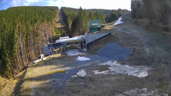 Modrá sjezdovka - dojezd k lanové dráze