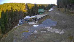 Modrá sjezdovka - dojezd k lanové dráze