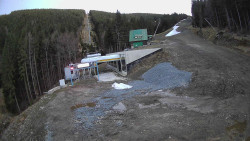 Modrá sjezdovka - dojezd k lanové dráze