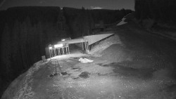 Modrá sjezdovka - dojezd k lanové dráze