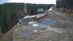 Modrá sjezdovka - dojezd k lanové dráze