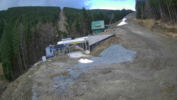 Modrá sjezdovka - dojezd k lanové dráze