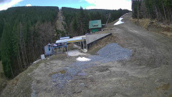 Modrá sjezdovka - dojezd k lanové dráze