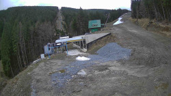 Modrá sjezdovka - dojezd k lanové dráze