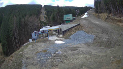 Modrá sjezdovka - dojezd k lanové dráze