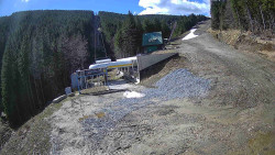 Modrá sjezdovka - dojezd k lanové dráze