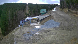 Modrá sjezdovka - dojezd k lanové dráze