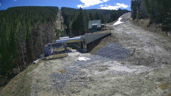 Modrá sjezdovka - dojezd k lanové dráze