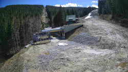 Modrá sjezdovka - dojezd k lanové dráze