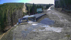 Modrá sjezdovka - dojezd k lanové dráze