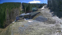 Modrá sjezdovka - dojezd k lanové dráze