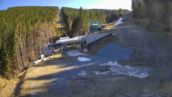 Modrá sjezdovka - dojezd k lanové dráze