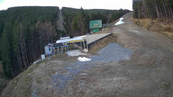 Modrá sjezdovka - dojezd k lanové dráze