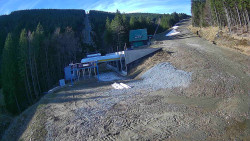 Modrá sjezdovka - dojezd k lanové dráze