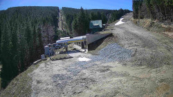 Modrá sjezdovka - dojezd k lanové dráze