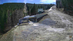 Modrá sjezdovka - dojezd k lanové dráze