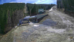 Modrá sjezdovka - dojezd k lanové dráze